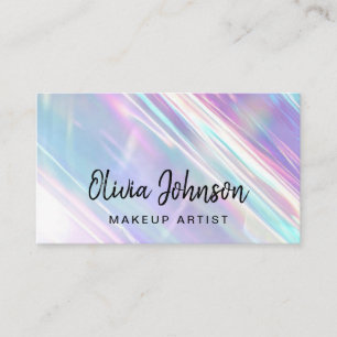 Makeup Artist Modern Holographic Business Card Visitenkarte