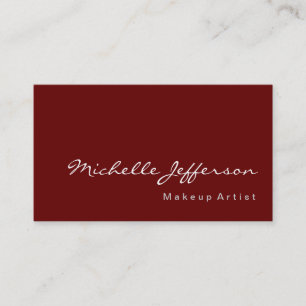 Makeup Artist Modern Simple Red Business Card Visitenkarte