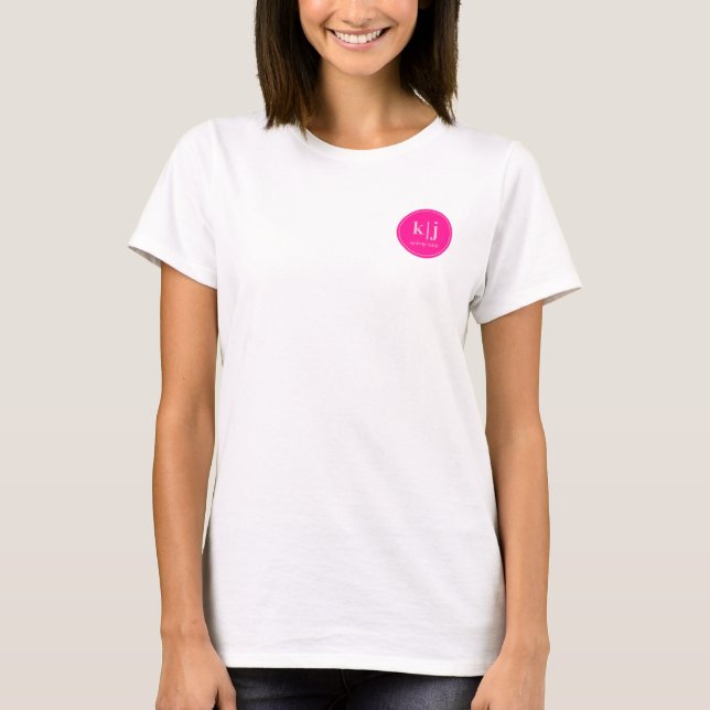 Makeup Artist Monogram Logo Business T-Shirt (Vorderseite)