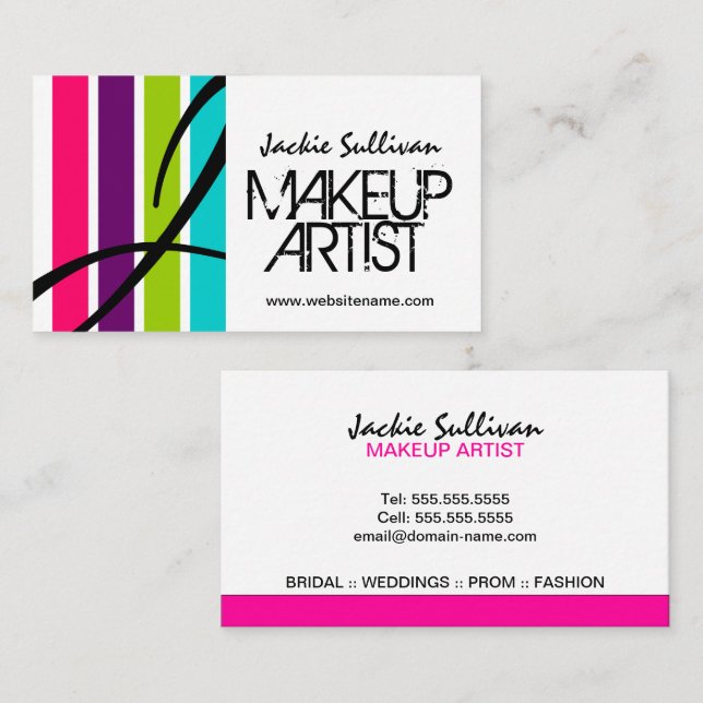 Makeup Artist Monogramm Visitenkarte (Vorne/Hinten)