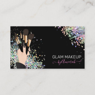 Makeup Artist, MUA, Beauty Salon Holographic Busin Visitenkarte