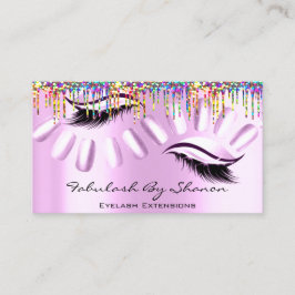 Makeup Artist Nails Eyelash Tropfen Royal Pink Visitenkarte