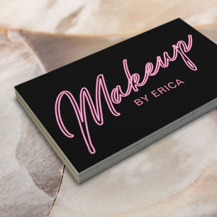 Makeup Artist Neon Pink Typografy Schönheitssalon Visitenkarte