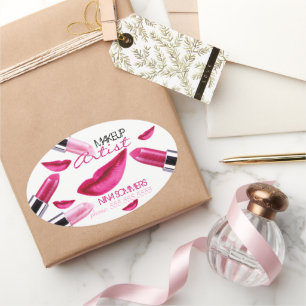 Makeup Artist Oval Aufkleber