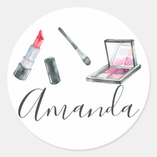 Makeup Artist Personalisierte Kunst Runder Aufkleber