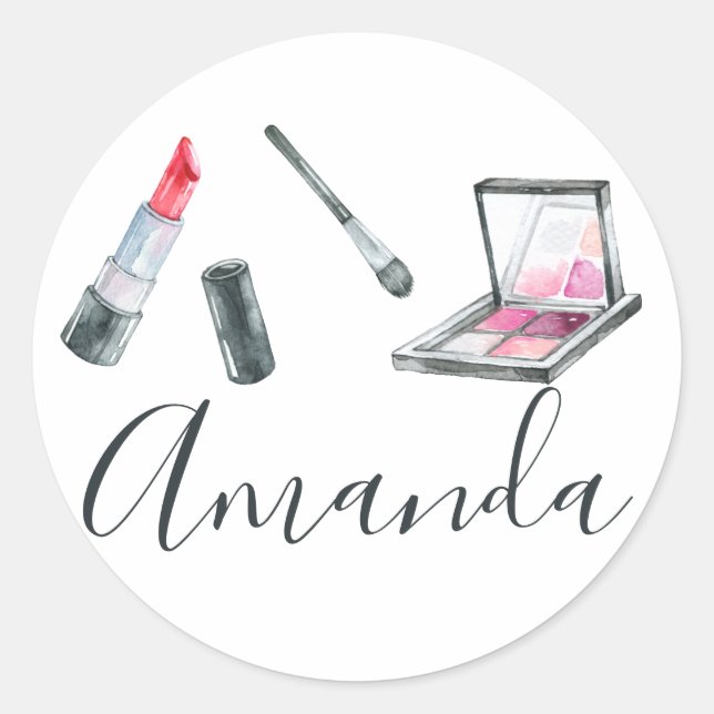 Makeup Artist Personalisierte Kunst Runder Aufkleber (Vorderseite)