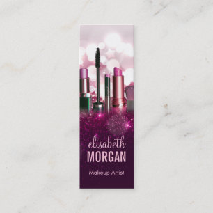 Makeup Artist - Pink Beauty Glitzer Tiny Compact Mini Visitenkarte