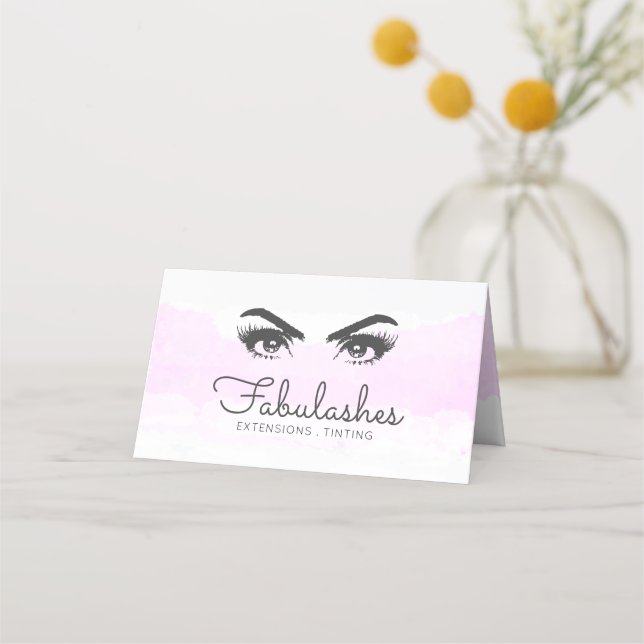 Makeup Artist Pink Blush Brows Lashes Wasserfarbe Treuekarte (Vorderseite)