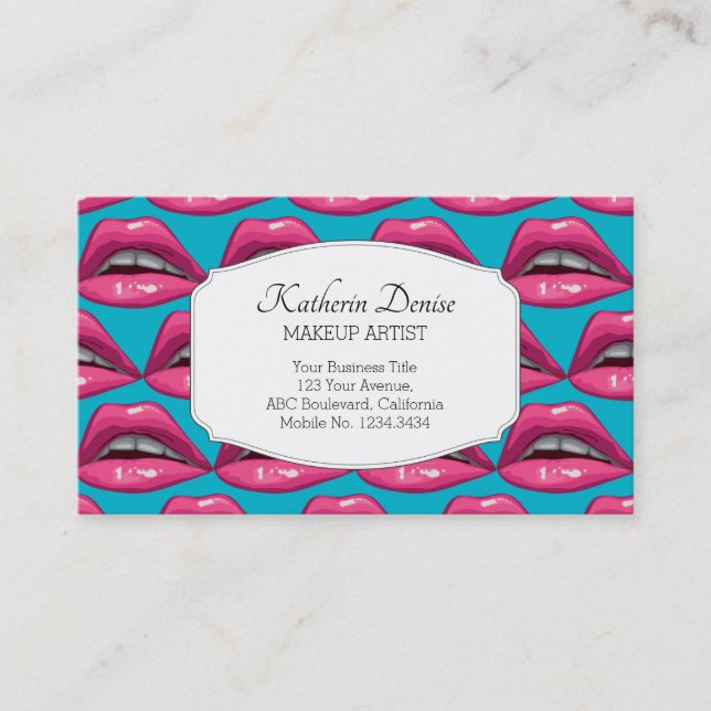 Makeup Artist Pop Art Pink Lift Business Card Visitenkarte (Vorderseite)