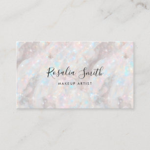 Makeup Artist QR Code Iridescent Opal Stone Visitenkarte