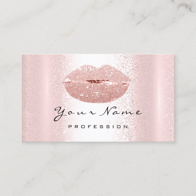 Makeup Artist Red Kiss LIPS Rosa Rose Blush Visitenkarte (Vorderseite)