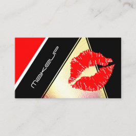 Makeup Artist Red Lips Gold Imitate Moderne Luxus Visitenkarte
