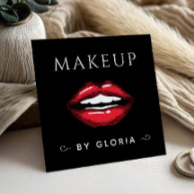 Makeup Artist Red Lips Salon Social Media QR Code