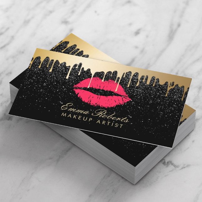 Makeup Artist Red Lips Tropfen Ernennung Terminkarte (Von Creator hochgeladen)