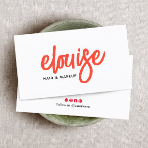 Makeup Artist Red Script Business Visitenkarte