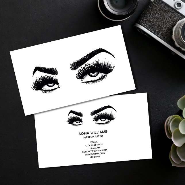 Makeup artist Roll Eye Beauty Salon Lash Extension Visitenkarte (Von Creator hochgeladen)