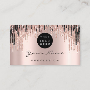 Makeup Artist Rose Black Tropfens Logo Terminkarte