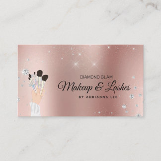 Makeup Artist Rose Gold & Glitzer Beauty Salon Bus Visitenkarte