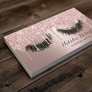 Makeup Artist Rose Gold Glitzer Tropfen Schönheits Visitenkarte