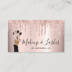 Makeup Artist Rose Gold Glitzer Tropfen Schönheits Visitenkarte