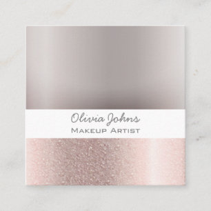 Makeup Artist Rose Gold Grau Girl Quadratische Visitenkarte