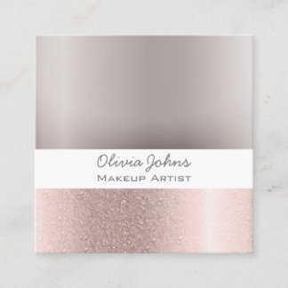 Makeup Artist Rose Gold Grau Girl Quadratische Visitenkarte