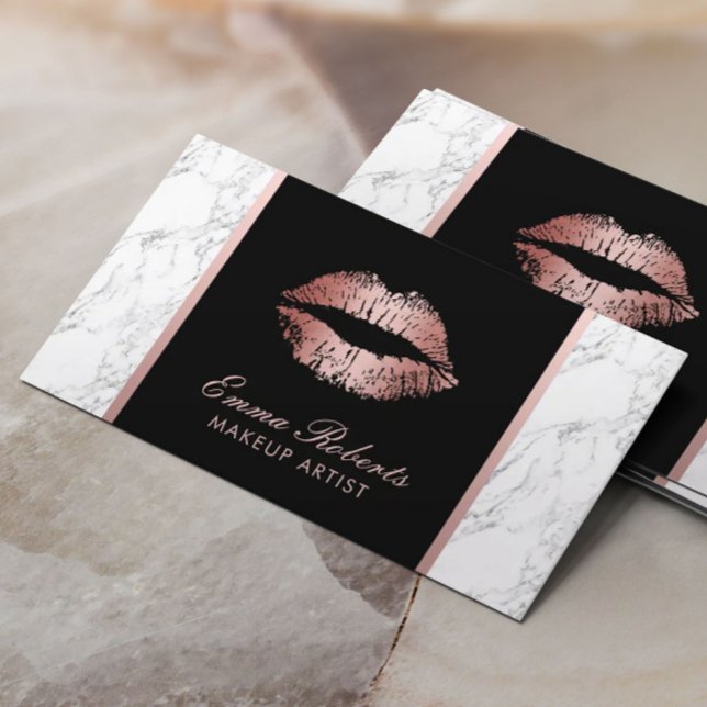 Makeup Artist Rose Gold Lips Marbella Terminkarte (Von Creator hochgeladen)