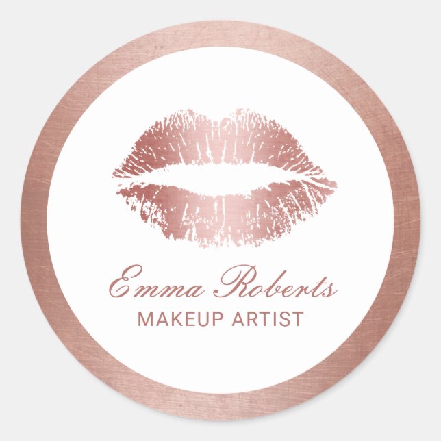 Makeup Artist Rose Gold Lugano Highlights Runder Aufkleber (Vorderseite)