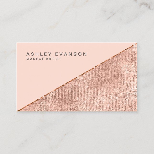 Makeup Artist Rose Gold Shimmer Elegant Visitenkarte (Vorderseite)