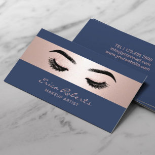 Makeup Artist Rose Gold Strip Marine Beauty Salon Visitenkarte