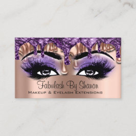 Makeup Artist Rose Lila Tropfen Eyes Lashes Visitenkarte