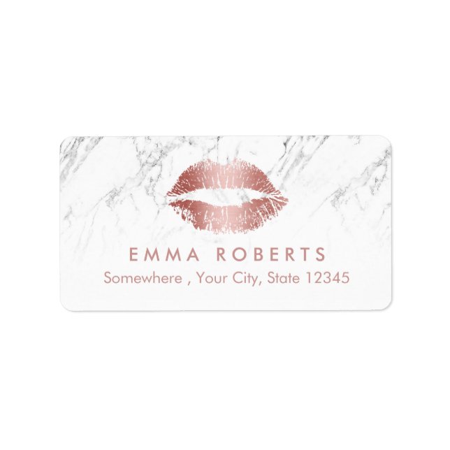 Makeup Artist Rose Rose Goldene Lifte Adressaufkleber (Vorne)