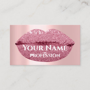 Makeup Artist Rose Tropfen Kiss Lips Glitzer VIP Visitenkarte
