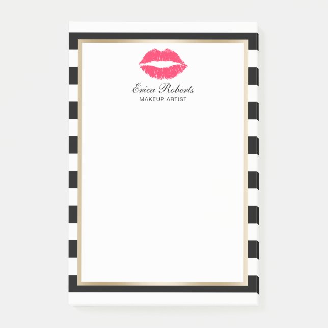 Makeup Artist Rote Liften Modern Strip Beauty Salo Post-it Klebezettel (Vorderseite)