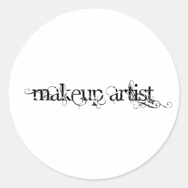 Makeup Artist Runder Aufkleber (Vorderseite)