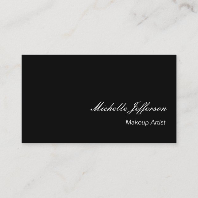 Makeup Artist Script Black Business Card Visitenkarte (Vorderseite)