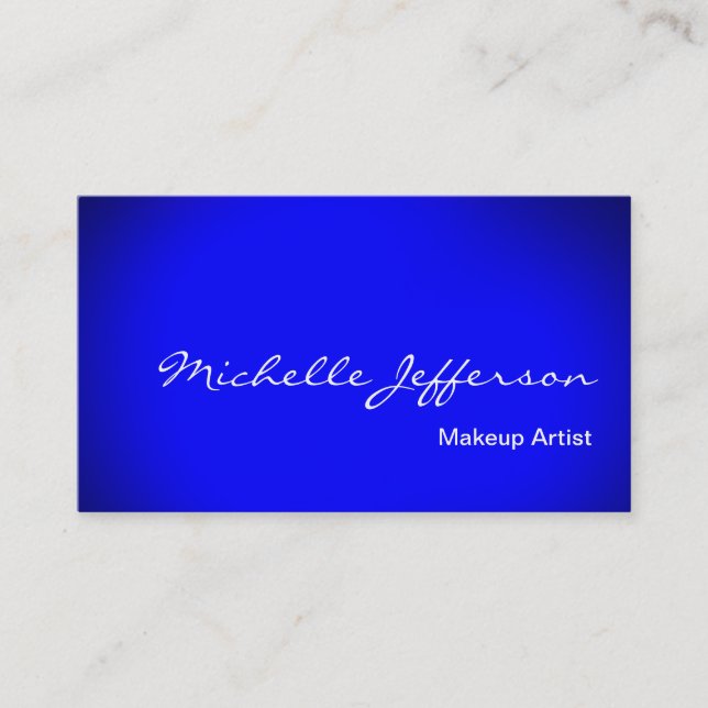 Makeup Artist Script Blue Business Card Visitenkarte (Vorderseite)