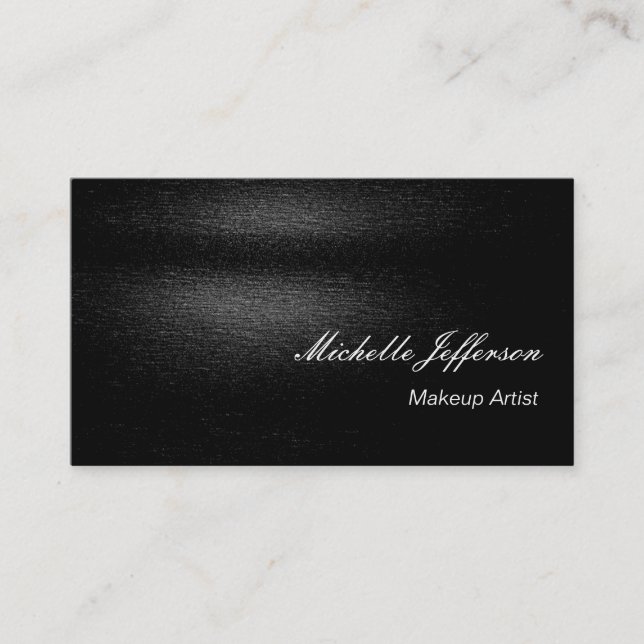 Makeup Artist Script Gray Black Business Card Visitenkarte (Vorderseite)