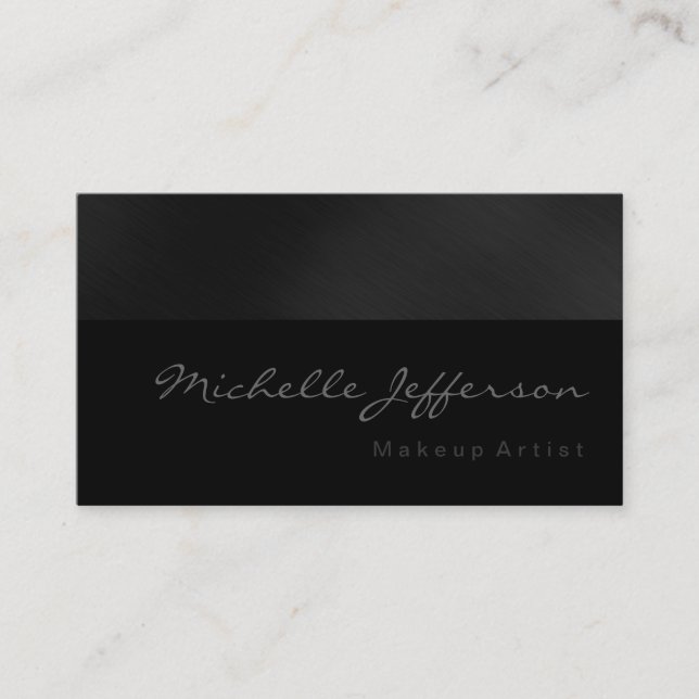 Makeup Artist Script Gray Muster Business Card Visitenkarte (Vorderseite)