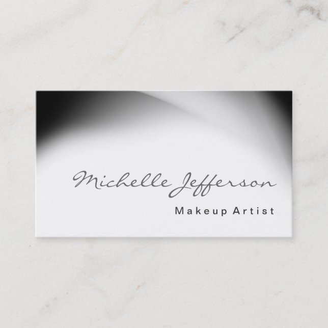 Makeup Artist Script Gray Muster Business Card Visitenkarte (Vorderseite)