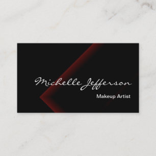 Makeup Artist Script Red Black Business Card Visitenkarte