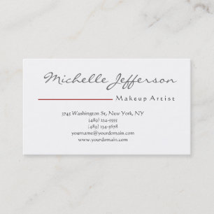 Makeup Artist Script Schwarz-weiß Red Business Car Visitenkarte