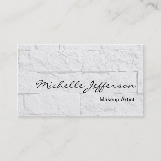 Makeup Artist Script Wall Brick Business Card Visitenkarte (Vorderseite)