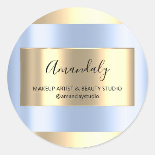 Makeup Artist Shop Gerahmtes Gold Runder Aufkleber