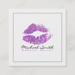 Makeup Artist Stilvolle Glitzer Lips #14 Quadratische Visitenkarte