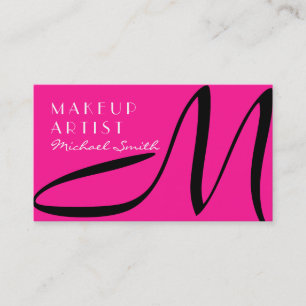 Makeup Artist Stilvolle Monogram Modern Deep Pink Visitenkarte