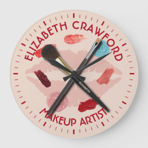 Makeup Artist Stylist Beauty Salon mit Ihrem Namen Große Wanduhr
