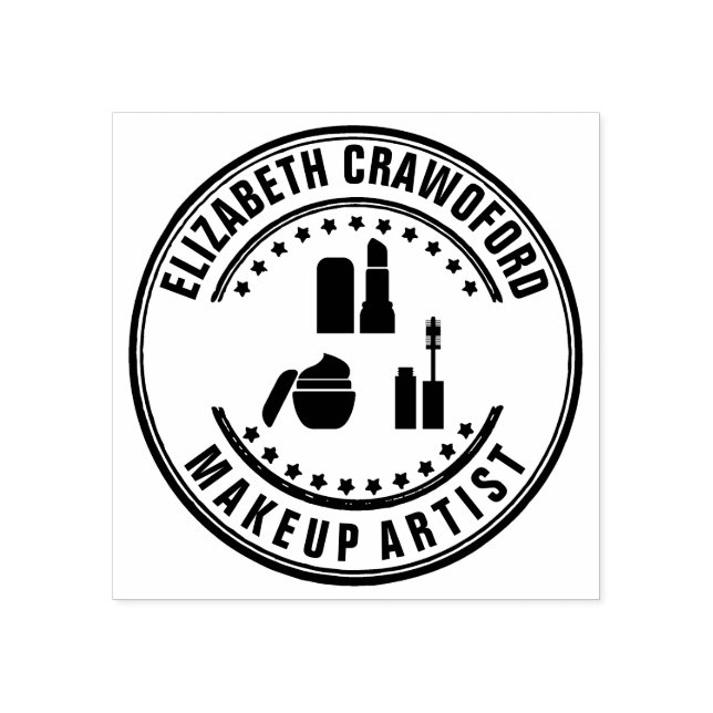 Makeup Artist Stylist Beauty Salon mit Ihrem Namen Gummistempel (Prägung)