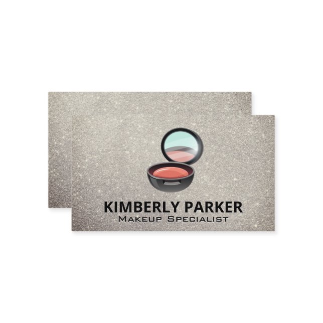 Makeup Artist Tools | GLITZER | Make Compact Visitenkarte (Vorderseite/Rückseite Beispiel)