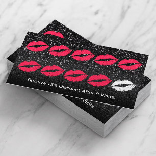 Makeup Artist Trendy Black Glitzer Loyalty Punch Treuekarte